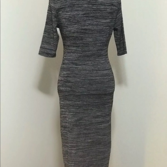 2 FOR $20 CHELSEA & THEODORE FAUX WRAP MIDI DRESS MARLED - Picture 4 of 6